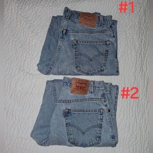 Levi's 560 -2 Pair Loose Fit Tapered Leg Light Wash Denim Jeans Mens Size 34×32